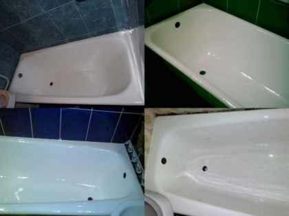 Примеры ванн, отреставрированных данным способом